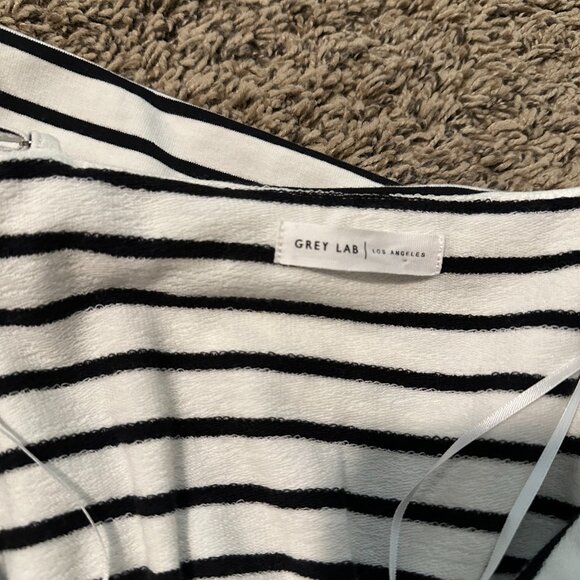 Anthropologie Grey Lab Striped Romper Tank Shorts, New, Medium, Black/White - Picture 4 of 7